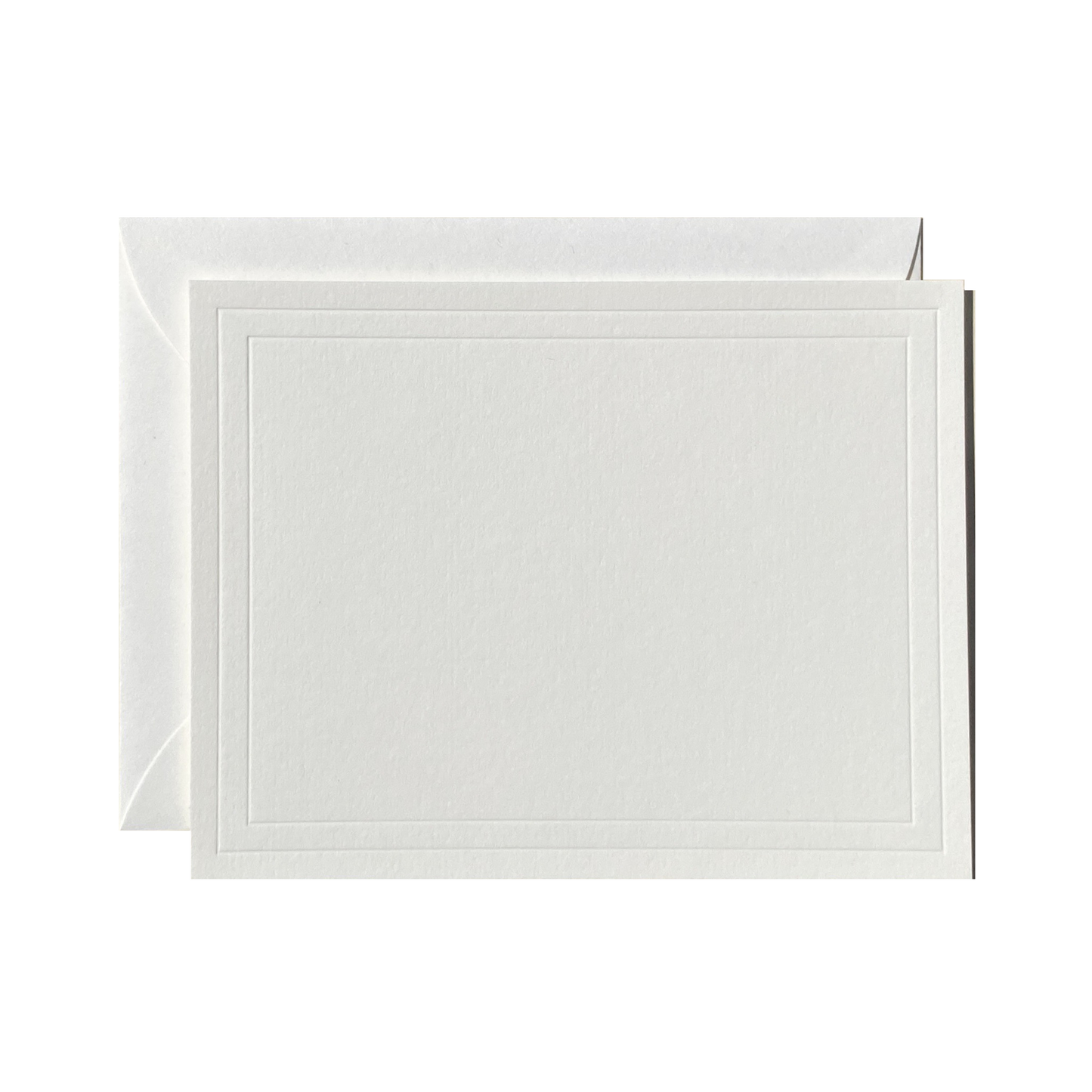 Letterpressed Notecard No. 01 Set of 10 Double Border No Ink