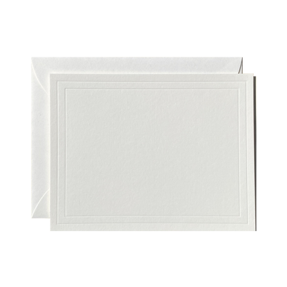 Letterpressed Notecard No. 01 Set of 10 Double Border No Ink
