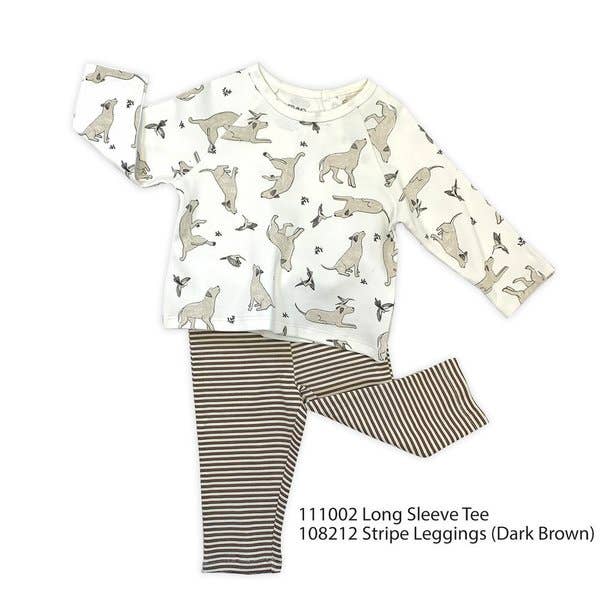 Stripe Rib / Solid Knit Baby Legging Pants (Organic Cotton)