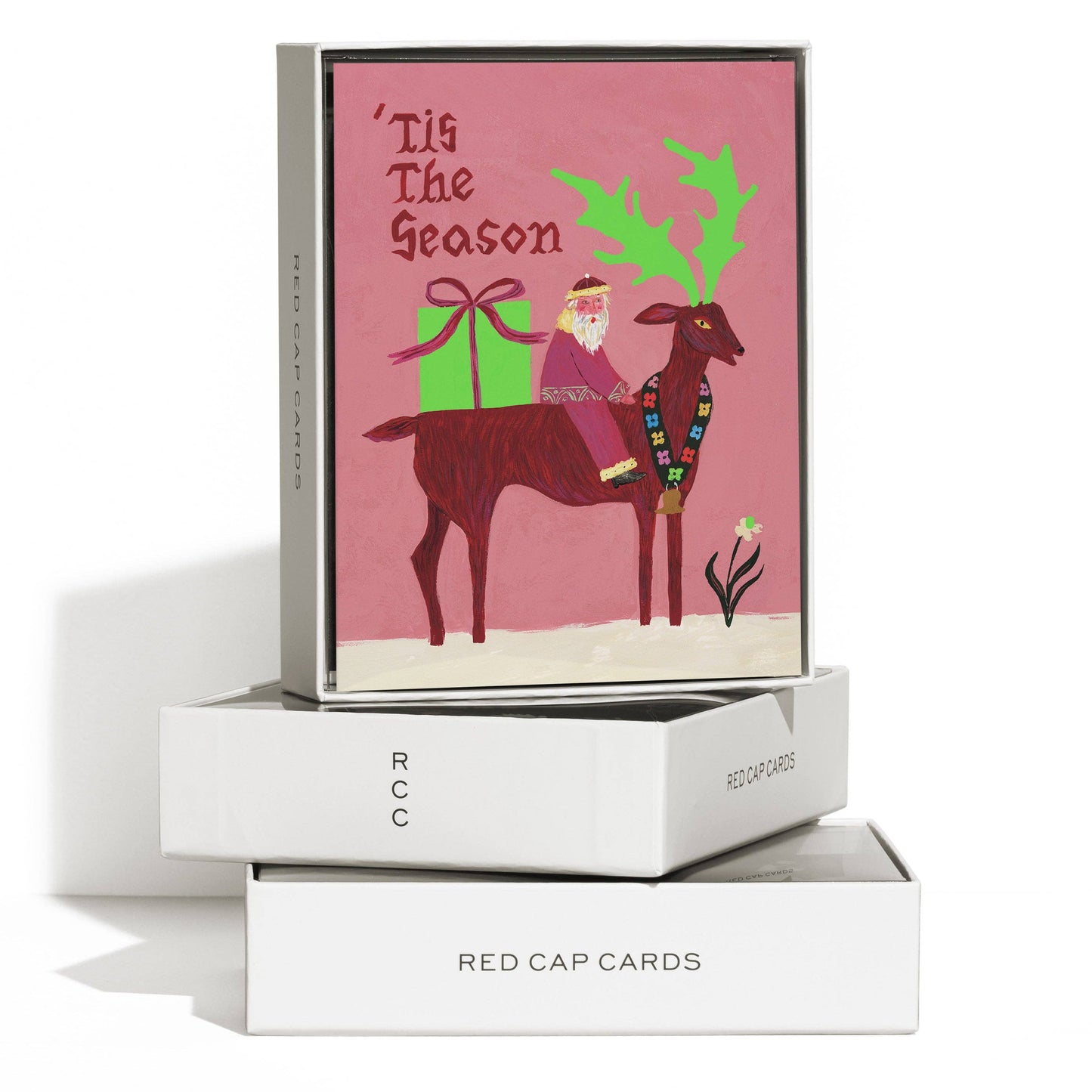Santa and Reindeer greeting card -  by Carlyle Avenue