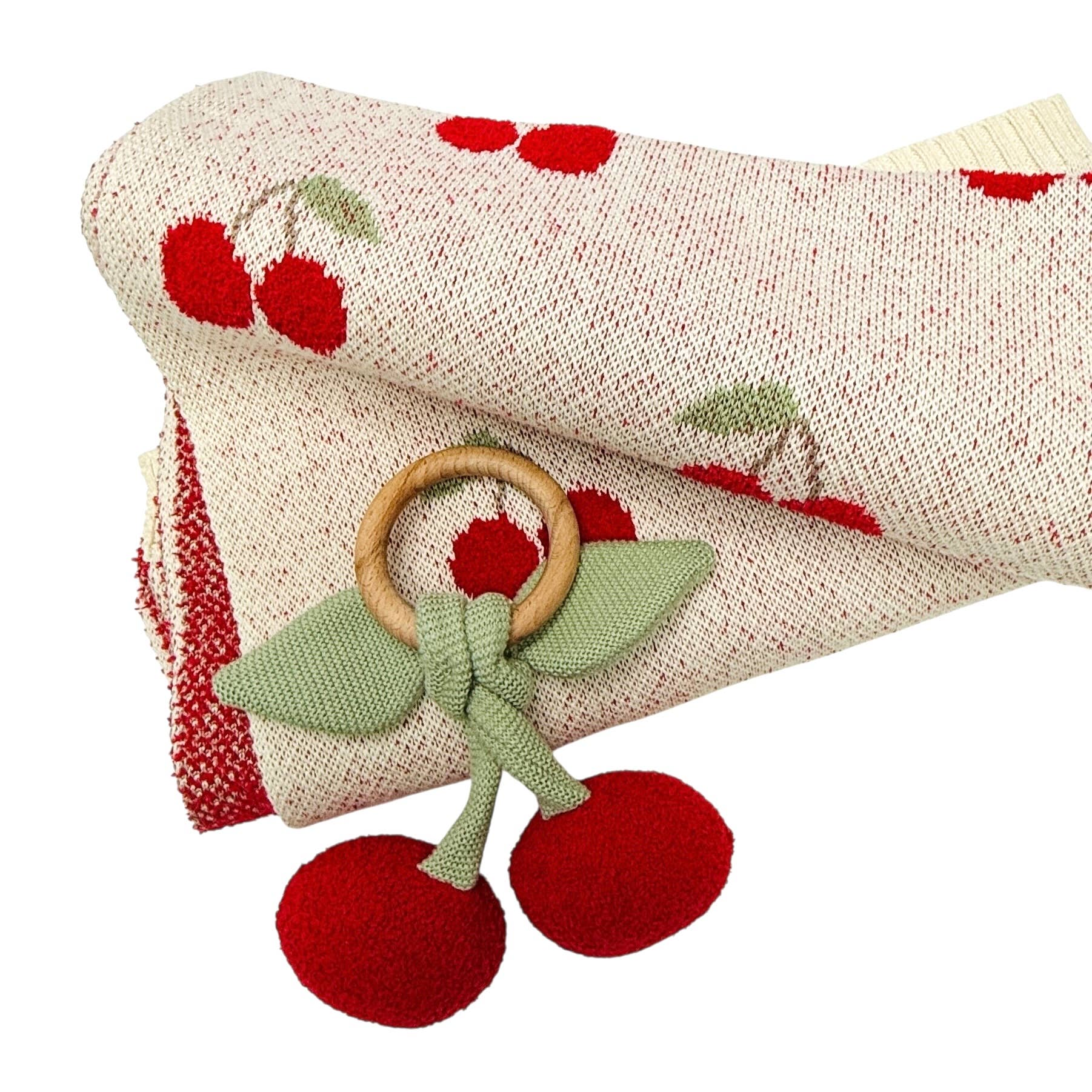 Cherry Orchard Blanket + Ring Gift Set (Organic Cotton)