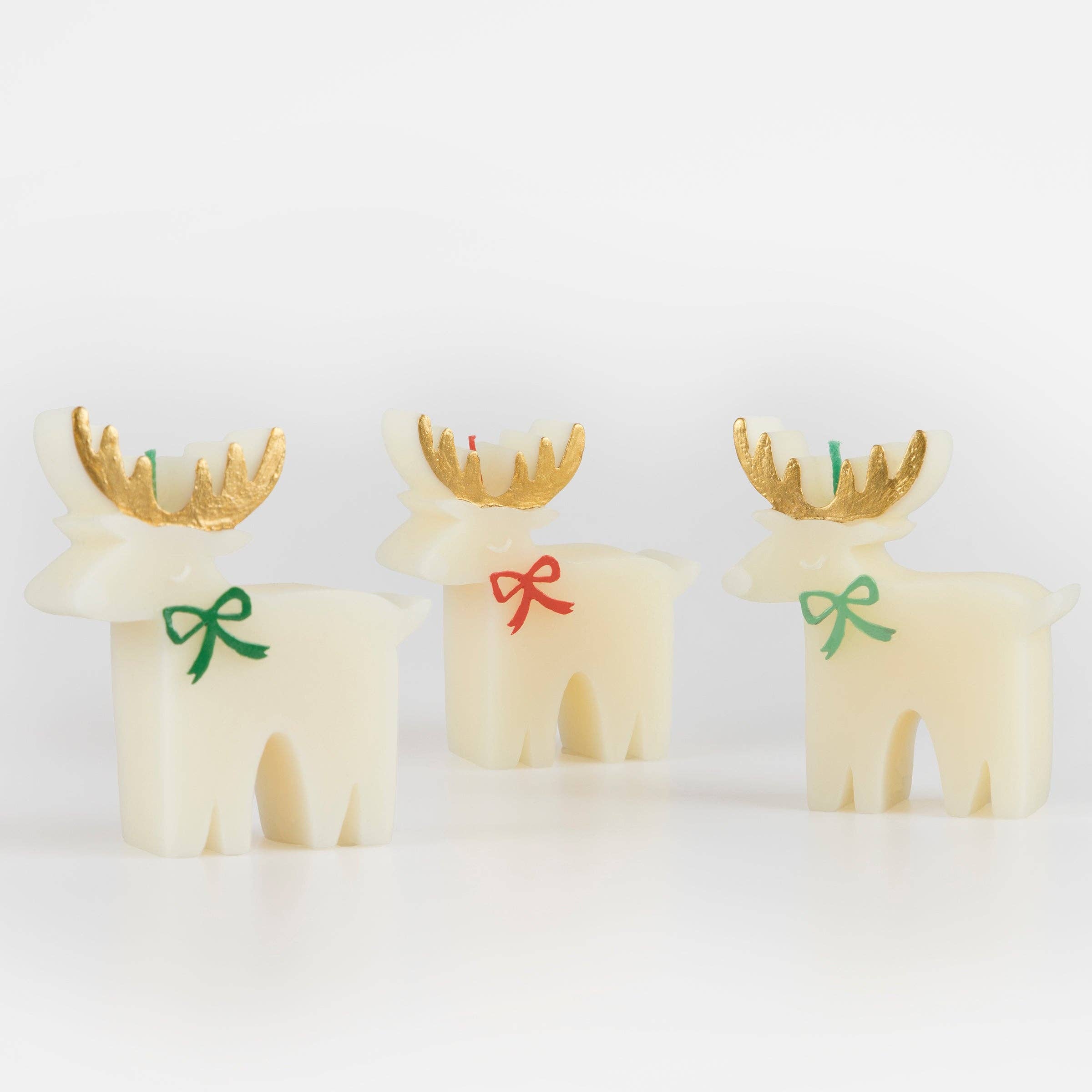 Meri Meri Reindeer With Bow Candles - Thumbnail 4