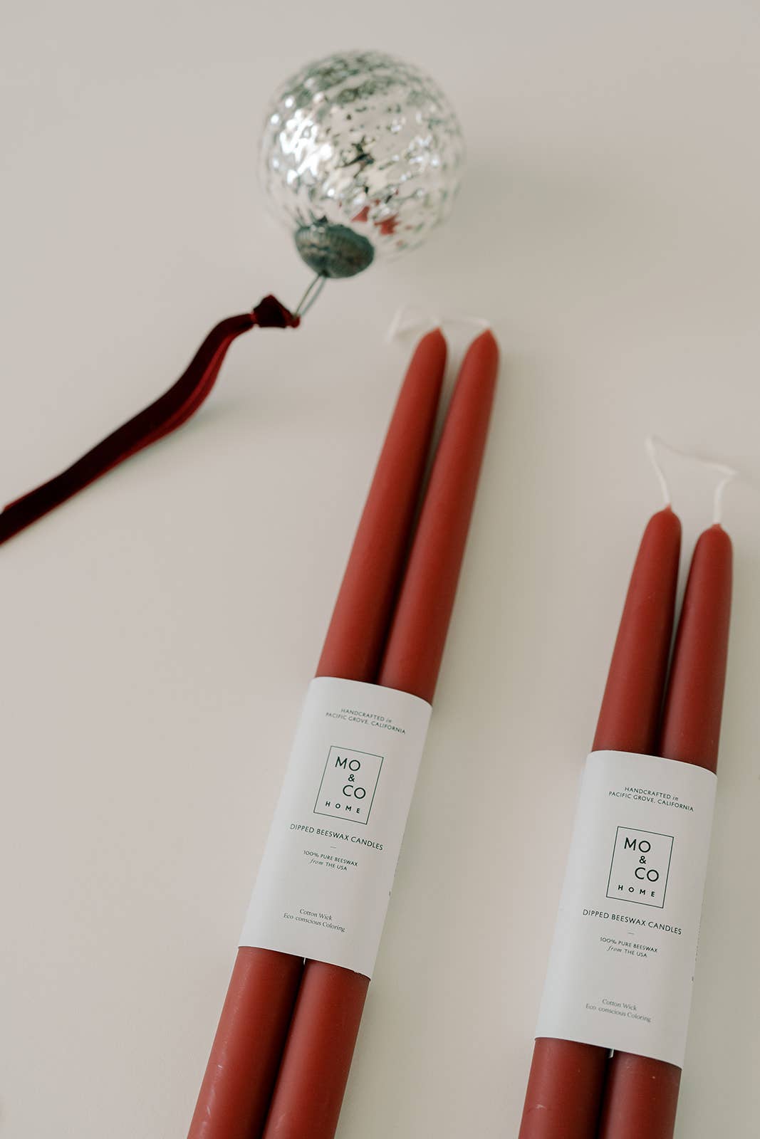 10" & 14" - 100% Beeswax Dipped Candles | Berry Red