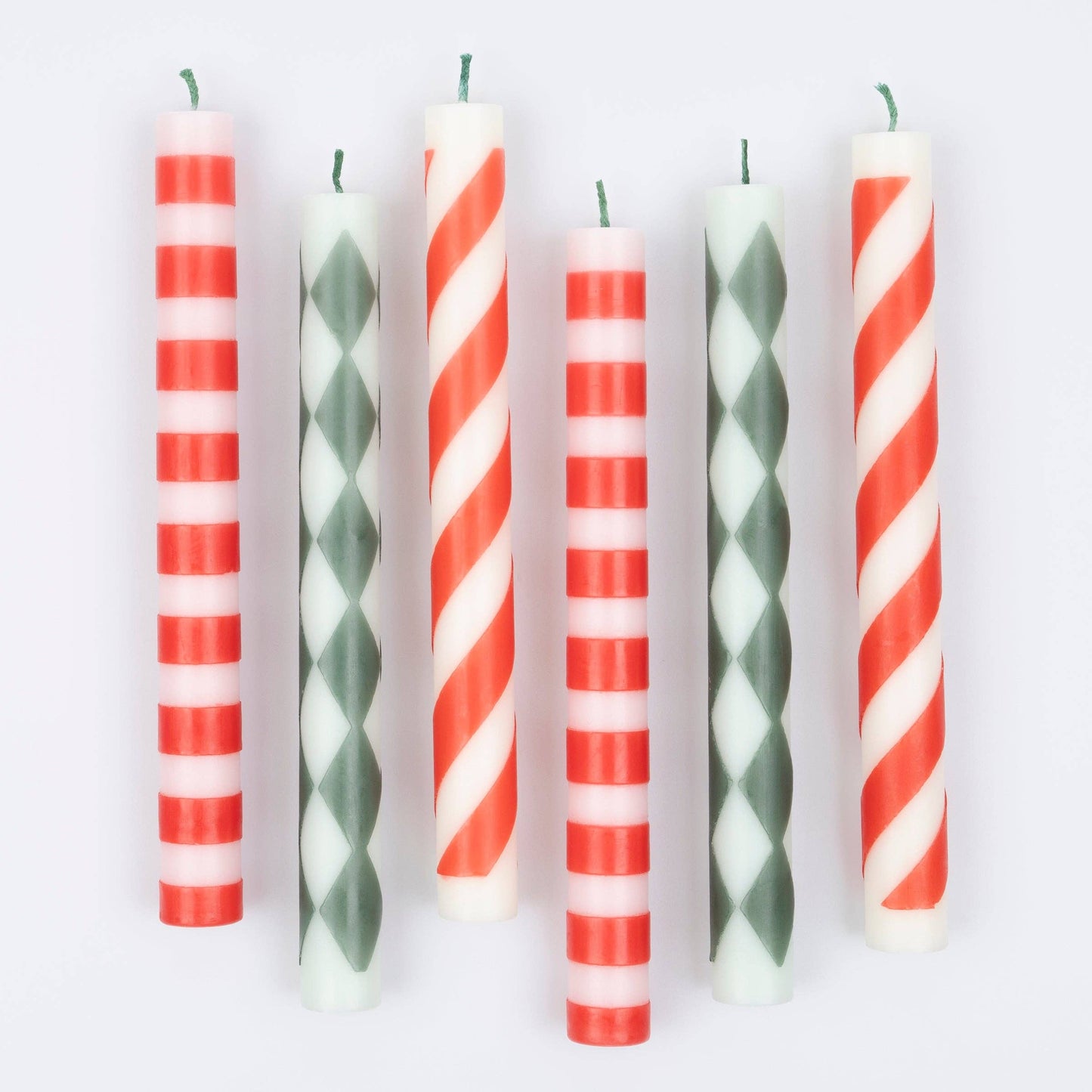 Festive Stripe Table Candles - Candles by Carlyle Avenue