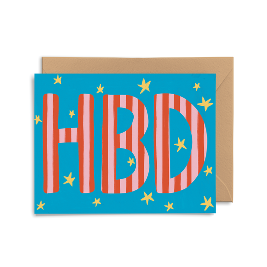 HBD Blue Stars Card