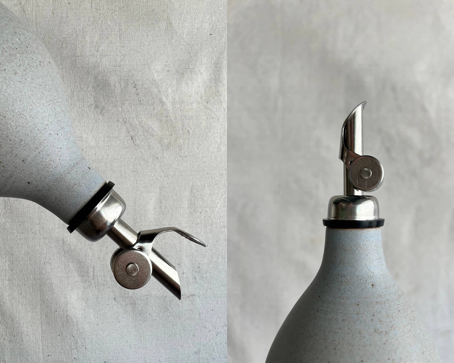 Tall Handmade Ceramic Oil Bottle