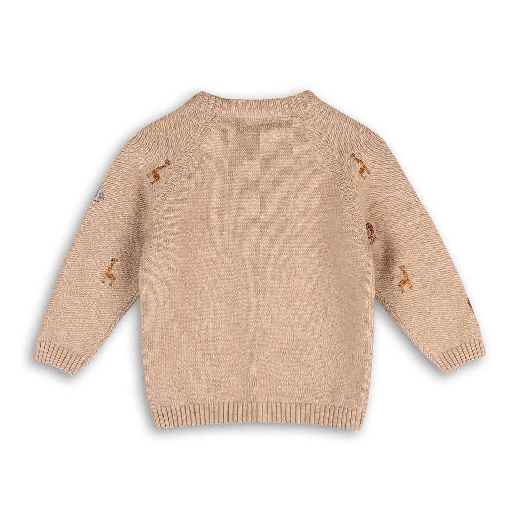 Mini Safari Animal Embroidered Raglan Baby Pullover(Organic) -  by Carlyle Avenue