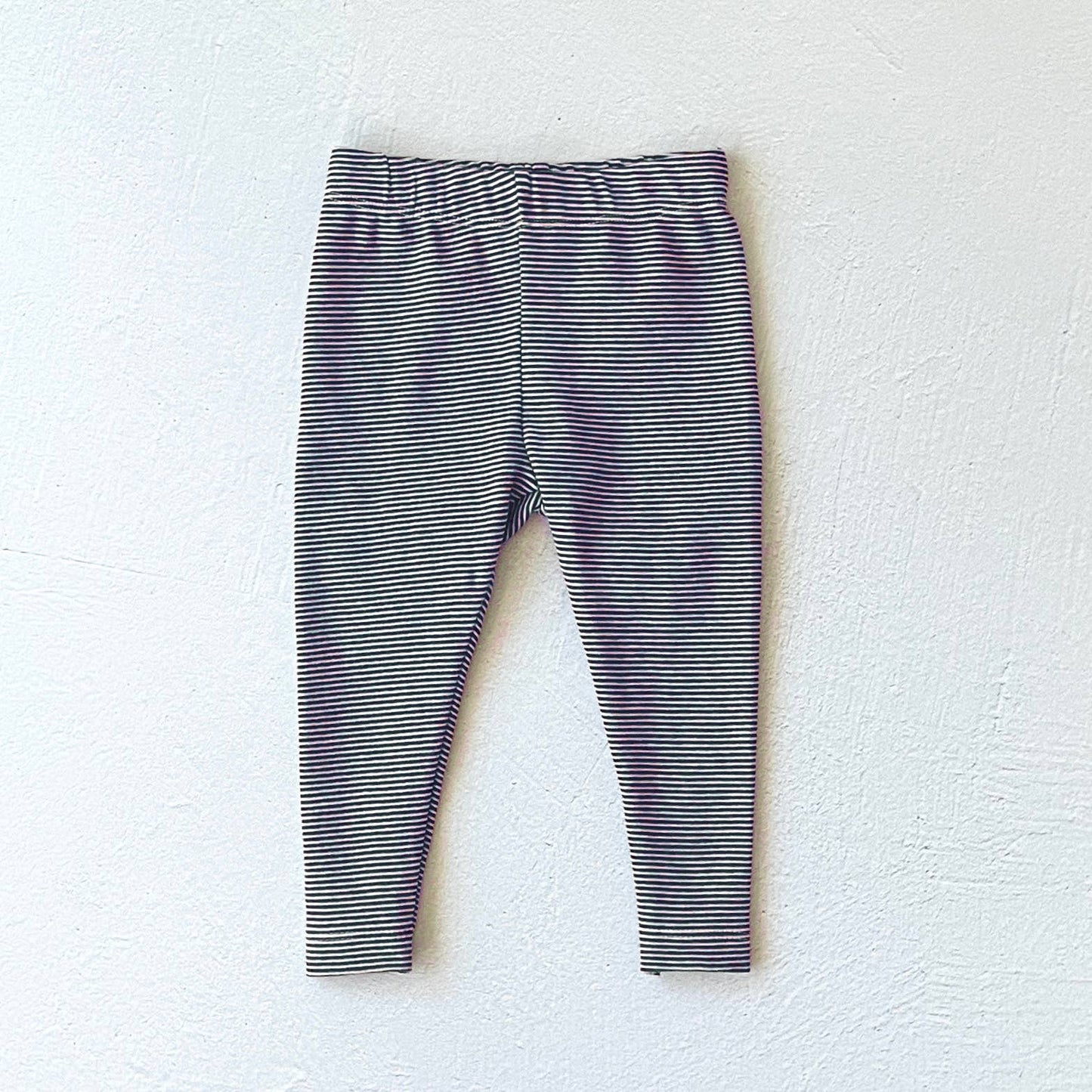 Stripe Rib / Solid Knit Baby Legging Pants (Organic Cotton)