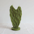 Nopal Cactus Beeswax Candle handcrafted from 100% pure beeswax, eco-friendly with a decorative base.