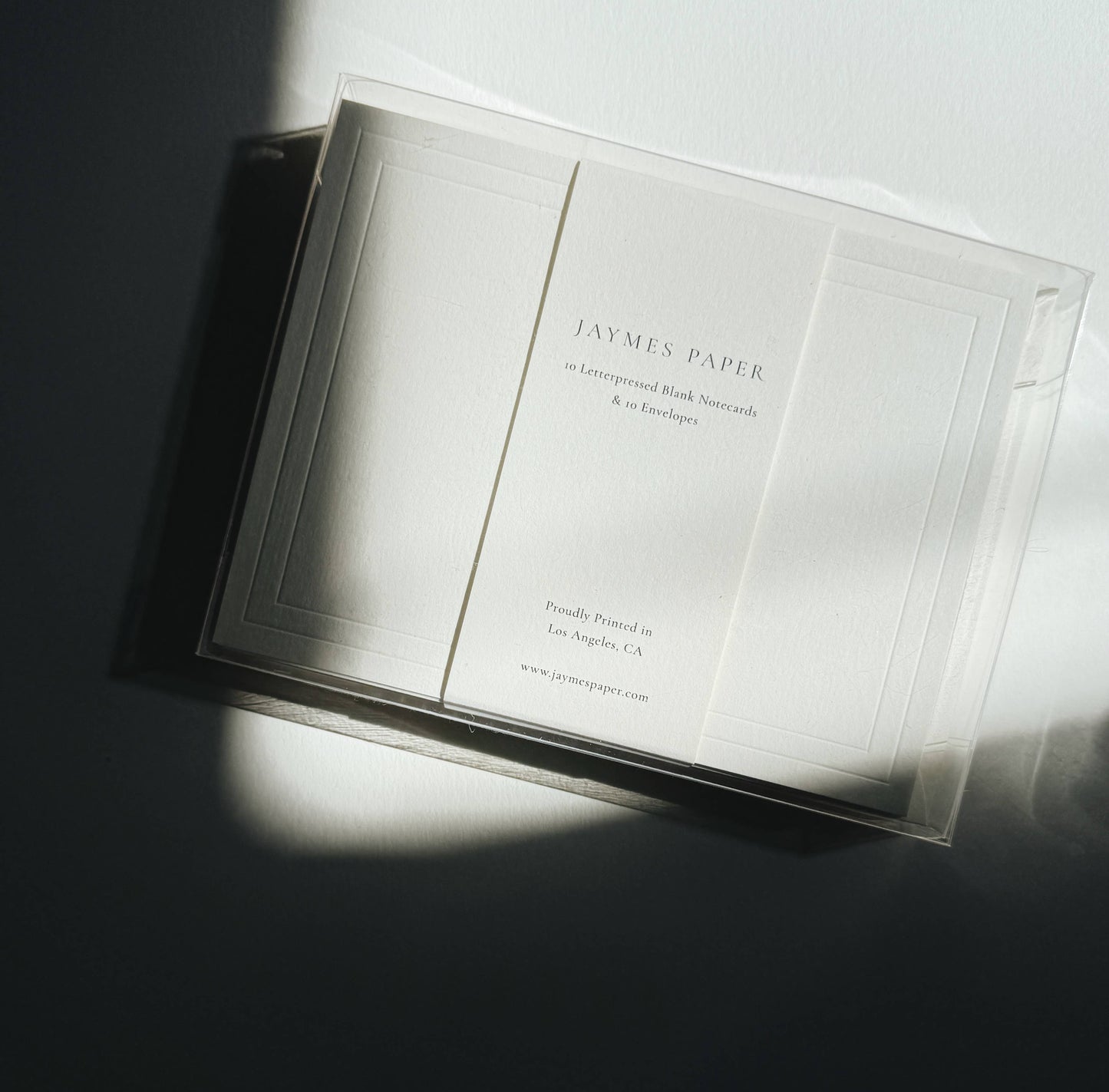 Letterpressed Notecard No. 01 Set of 10 Double Border No Ink
