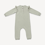 Floral Embroidered Ruffle Baby Sweater Jumpsuit (Organic) -  by Carlyle Avenue