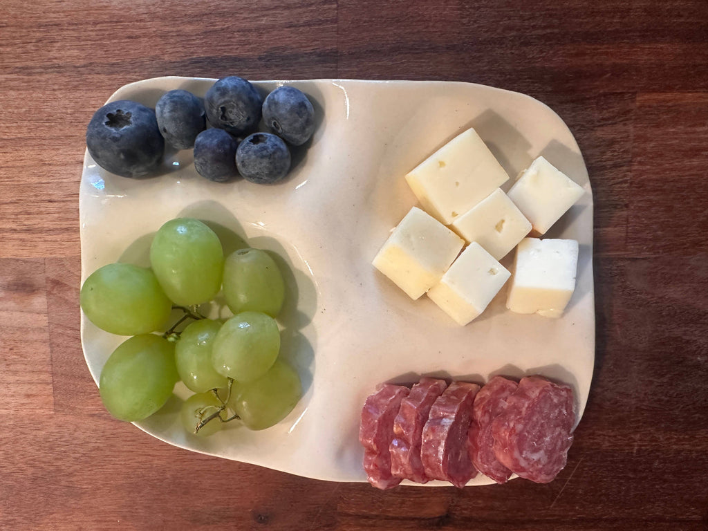 White ceramic snack plate