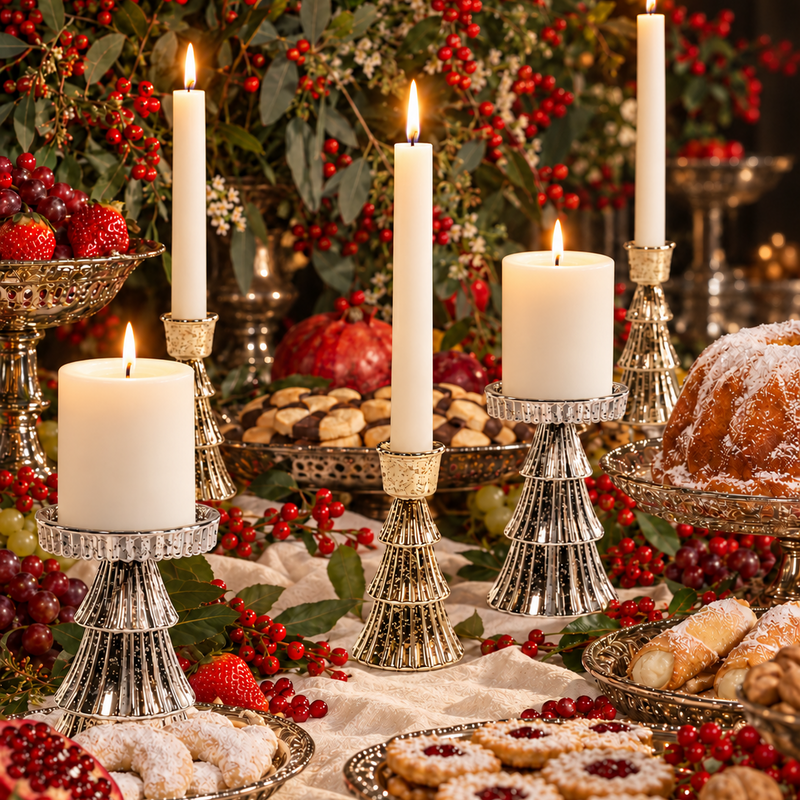 Tree Glass Candle Holder, Set of 6