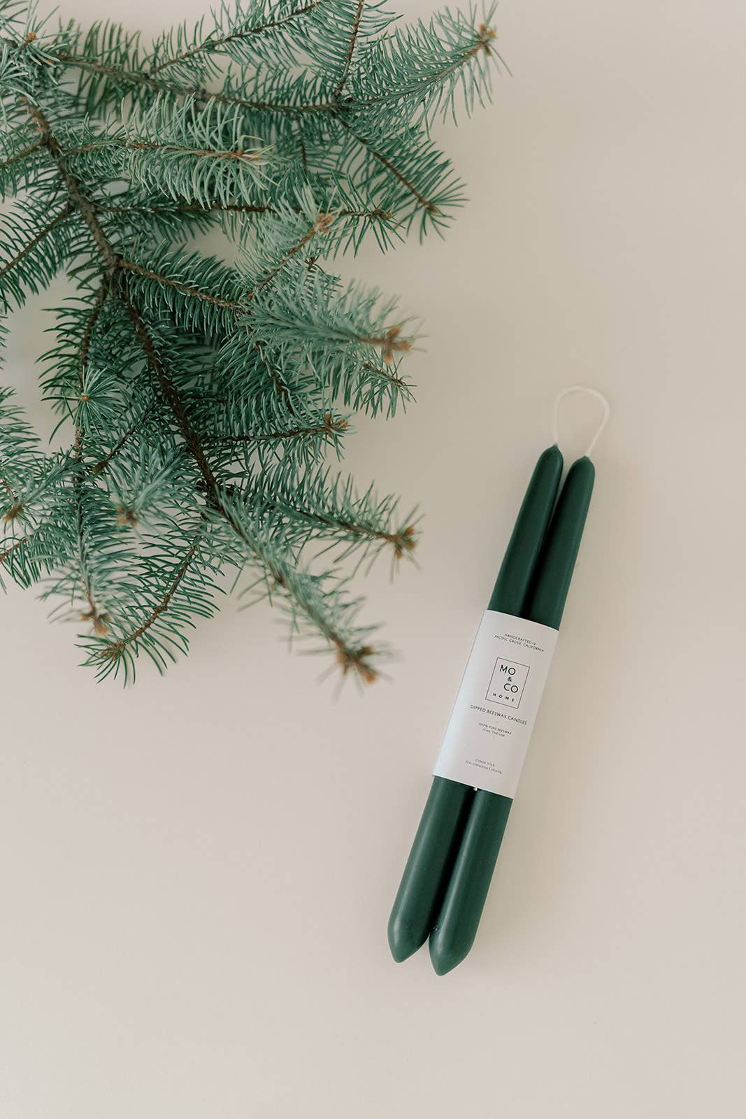 10" & 14" - 100% Beeswax Dipped Candles | Forest Green