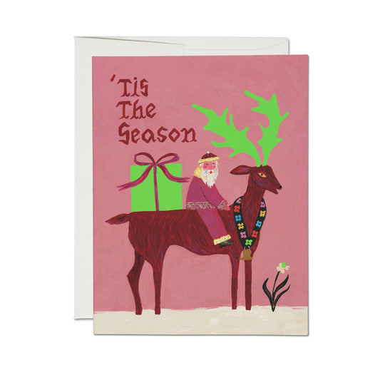 Santa and Reindeer greeting card -  by Carlyle Avenue