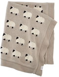 Furry Sheep - Organic Cotton Jacquard Knit Baby Blanket - Baby Blanket by Carlyle Avenue
