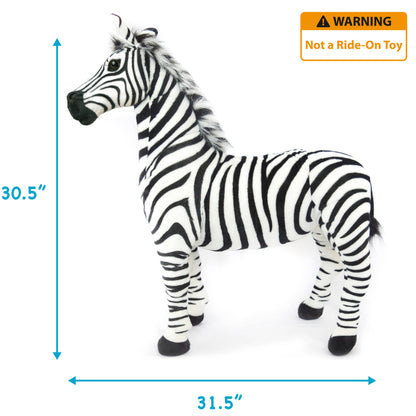 Zelassie The Zebra | 31 Inch Stuffed Animal Plush - Kids by Carlyle Avenue
