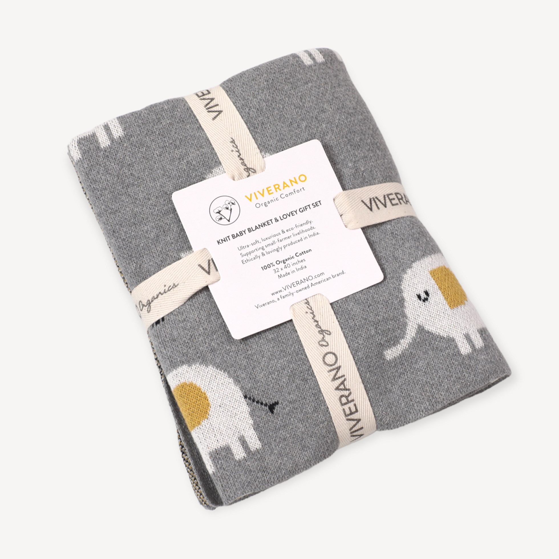 Baby Blanket & Lovey Gift Set - Grey Elephant