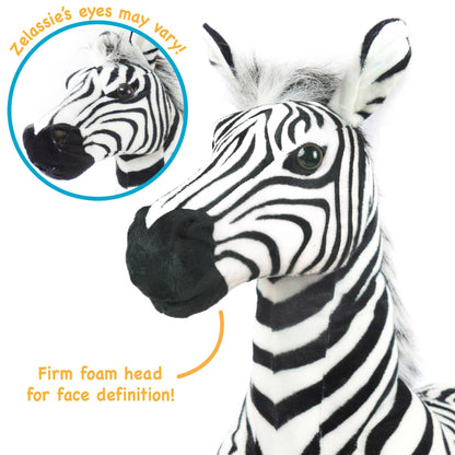 Zelassie The Zebra | 31 Inch Stuffed Animal Plush - Kids by Carlyle Avenue