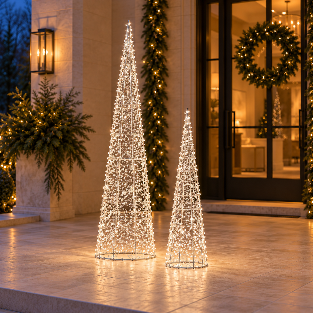 Wire Frame LED Cone Tree