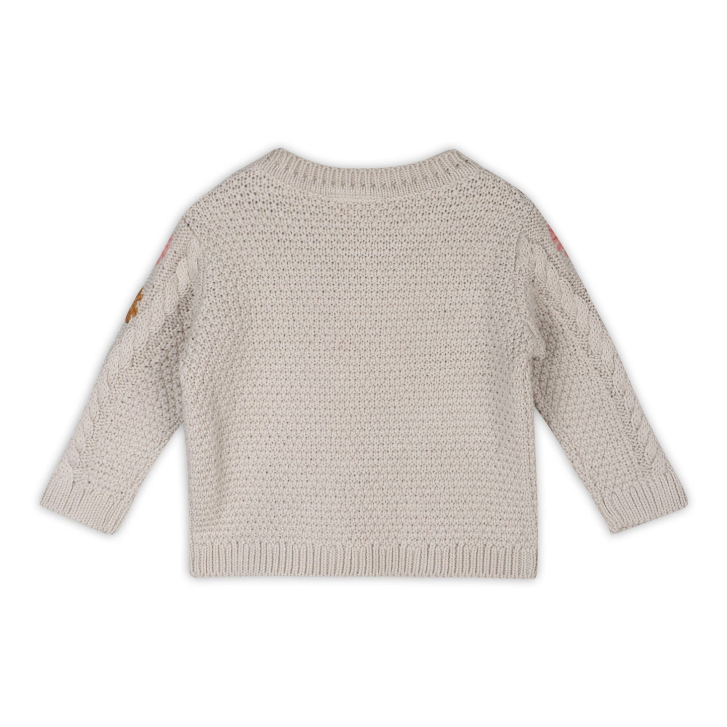 Floral Embroidered Chunky Baby Pullover Sweater (Organic)