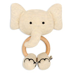 Scallop Edge Classic Knit Baby Blanket + Elephant Rattle SET - Baby Blanket by Carlyle Avenue