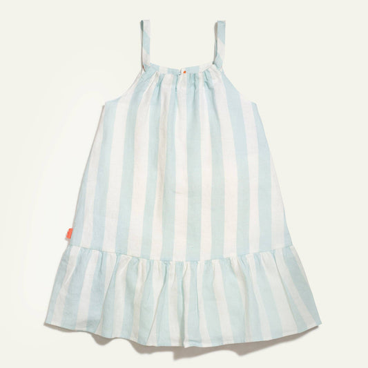 Linen Cabana Stripe Strappy Kid Dress