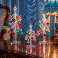 Glass Tree with Ornaments, Set of 3