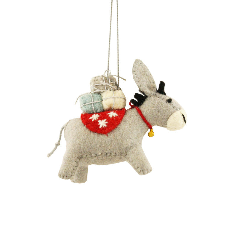 Donkey w/Stack of Presents Ornament