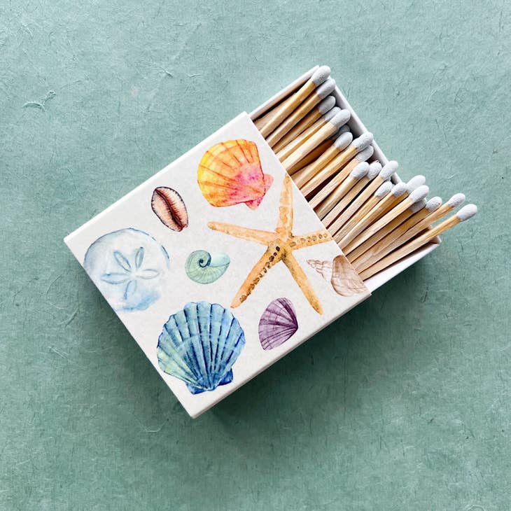 Watercolor Seashell Matches