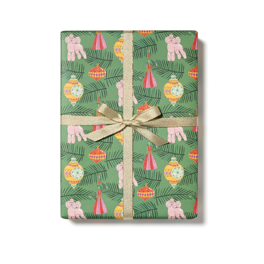 Christmas Poodle holiday wrapping paper