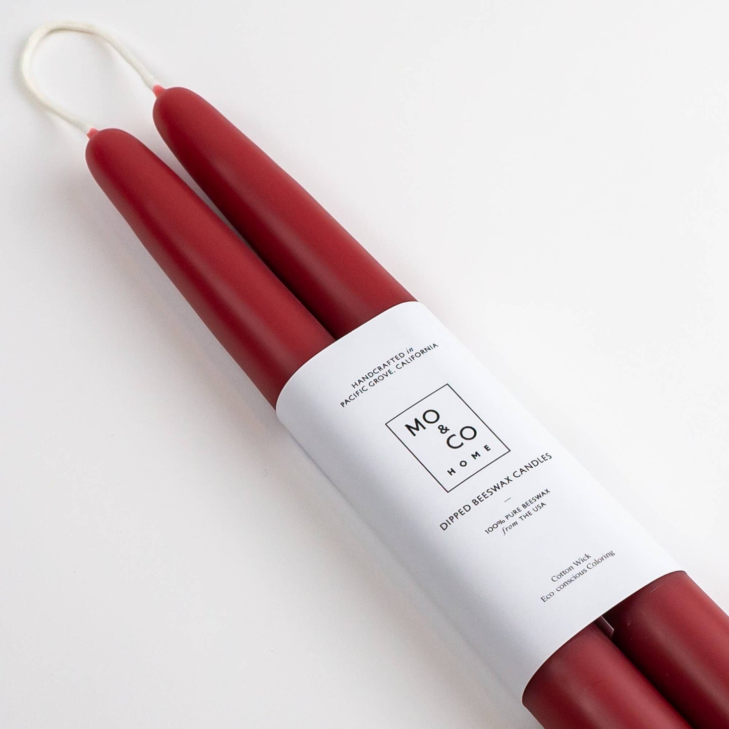 10" & 14" - 100% Beeswax Dipped Candles | Berry Red