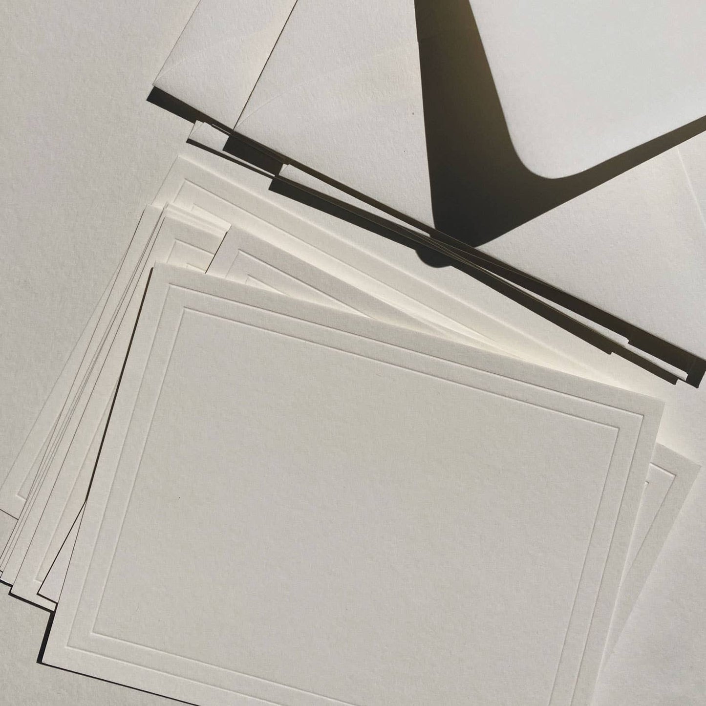 Letterpressed Notecard No. 01 Set of 10 Double Border No Ink