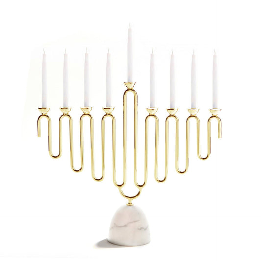 Coluna Menorah, Carrara Marble & Gold -  by Carlyle Avenue