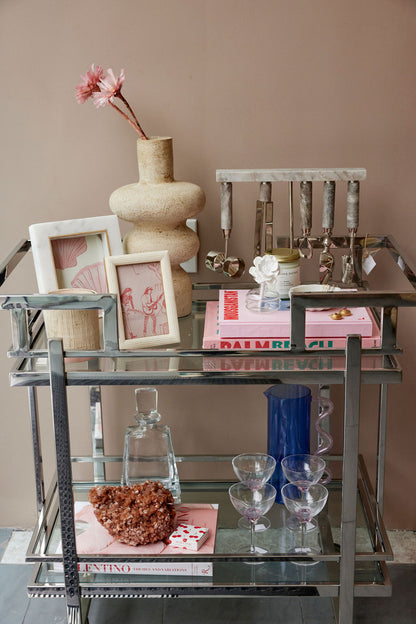 Harry's Polished Steel Bar Cart