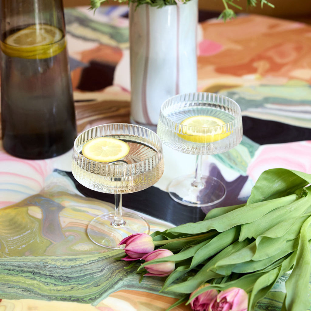 Fluted Textured Martini Glass - Set of 4 - Drinkware by Carlyle Avenue