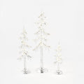Frosted Icicle Tree with Lights - Set of 3