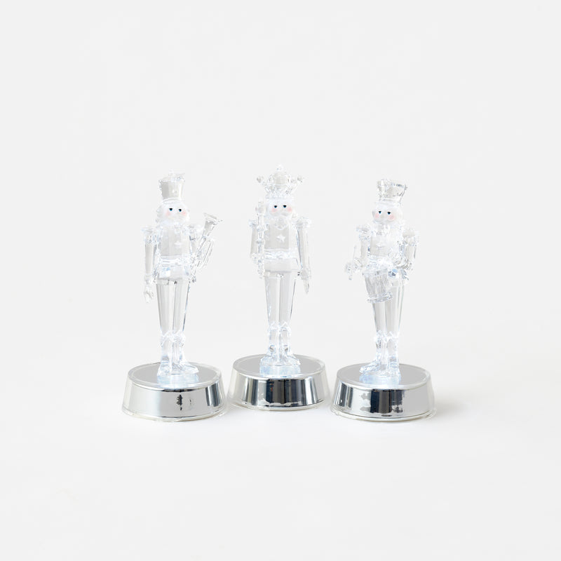 Lighted Nutcracker on Base, Set of 3 Assorted