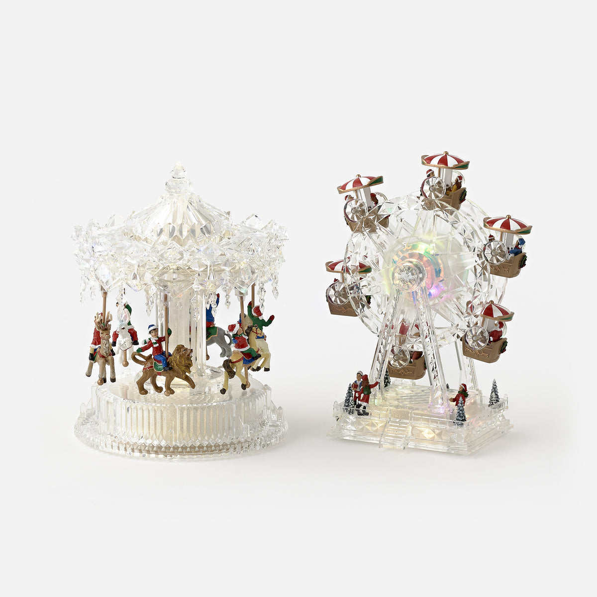Ferris Wheel and Merry Go Round with Adapter, Set of 2 Assorted