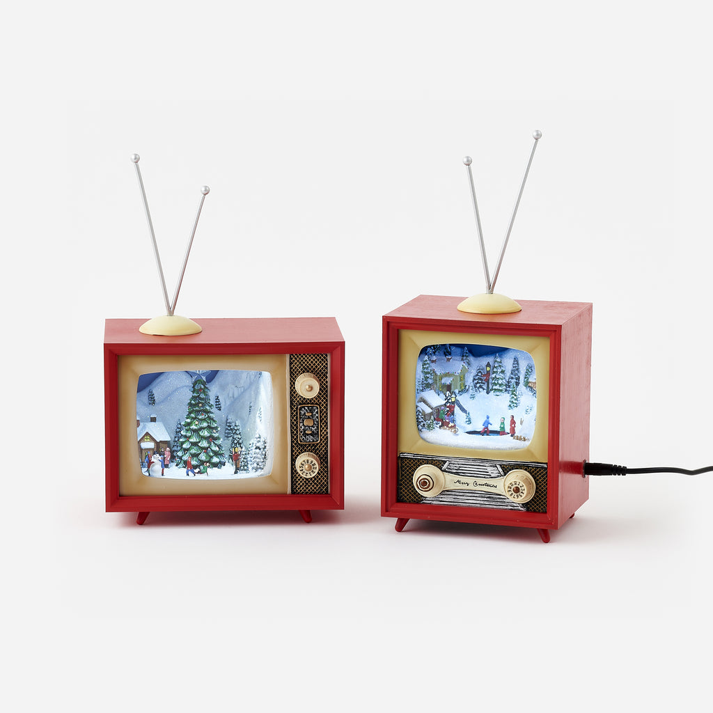 Animated Lit TV Scene, Set of 2 Assorted