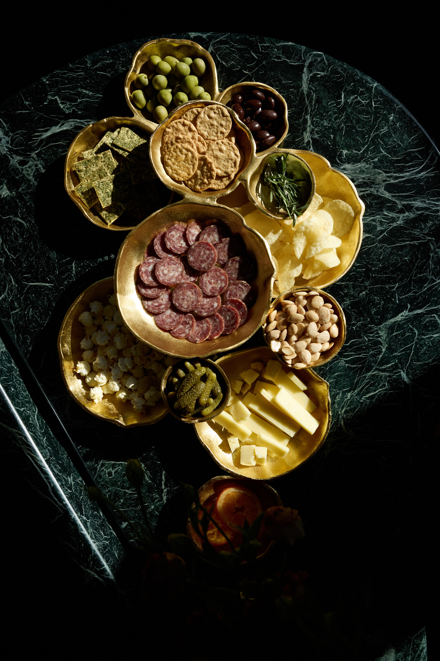 Cluster of Twelve Gold Serving Bowls