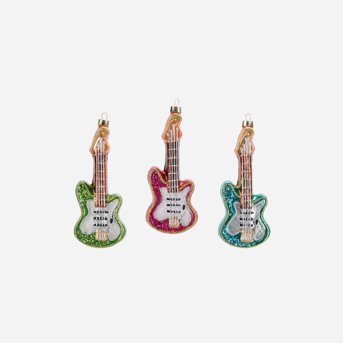Electric Guitar Ornament, Set of 3 Assorted