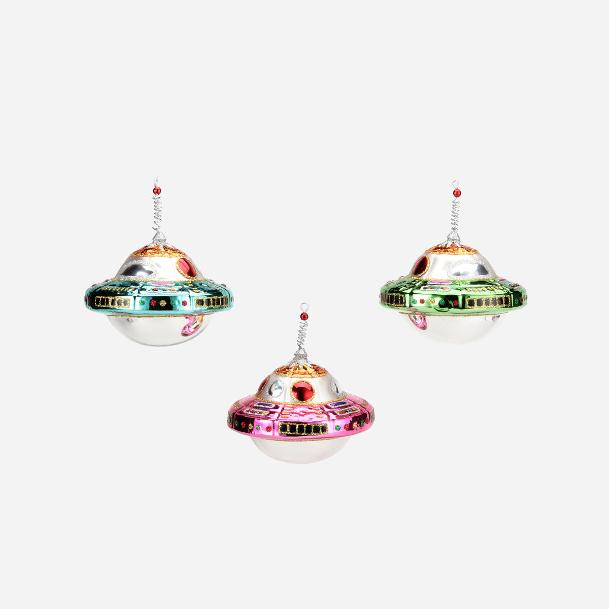 UFO Ornament, Set of 3 Assorted