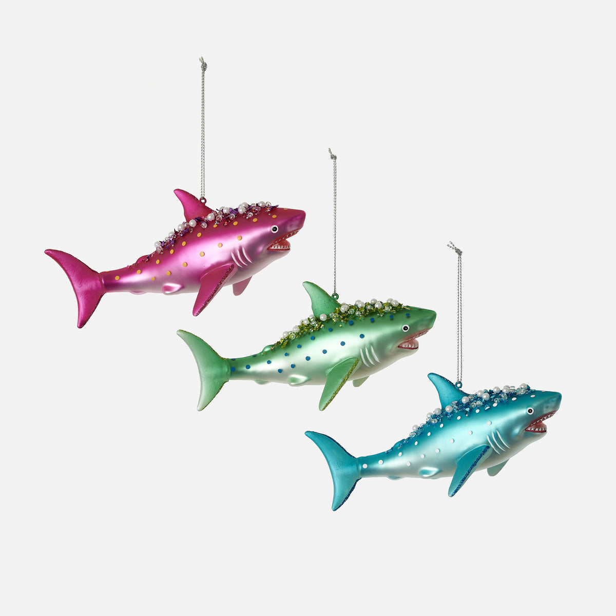 Shark Ornament, Set of 3 Assorted