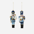 Blue and White Nutcracker Ornament, Set of 2 Assorted
