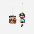 Pirate and Treasure Ornament, Set of 2 Assorted