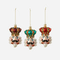 Nutcracker Head Ornament, Set of 3 Assorted