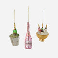 Champagne Ornament, Set of 3 Assorted