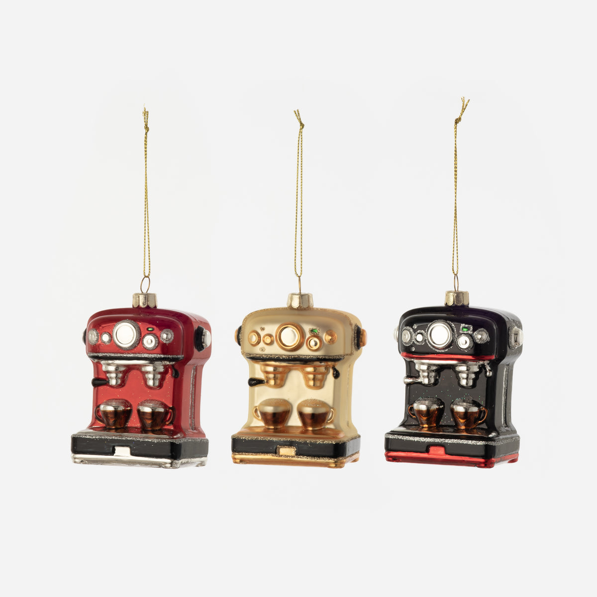 Coffee Maker Ornament, Set of 3 Assorted