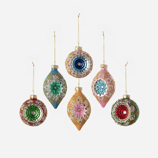 Reflector Starburst Ornament - Set of 6 Assorted